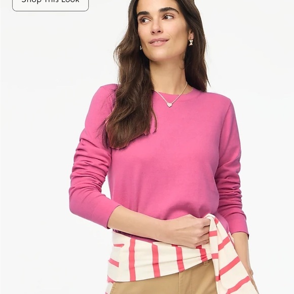 J. Crew Sweaters - J crew bright flamingo pink Cotton Teddie sweater